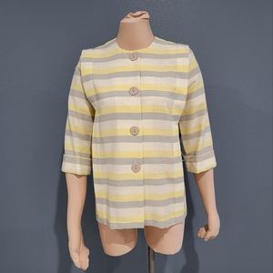 Vintage linen like striped jacket S